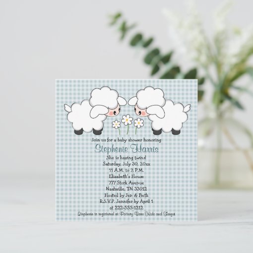 Twins Baby Lambs Baby Shower Invitations Boys Zazzle