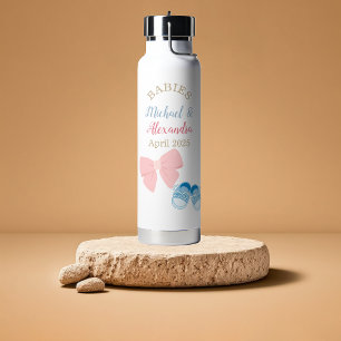 Twins Baby Name Announcement Water Bottle