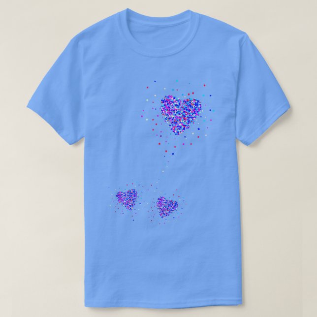 Twins Baby Pregnancy Announcement Heart 2 T-Shirt (Design Front)