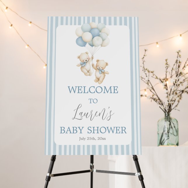 Twins Baby Shower Boy Welcome sign (In Situ (Stand))