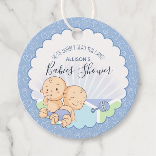 Twins Baby Shower Boys ID642 Favor Tags