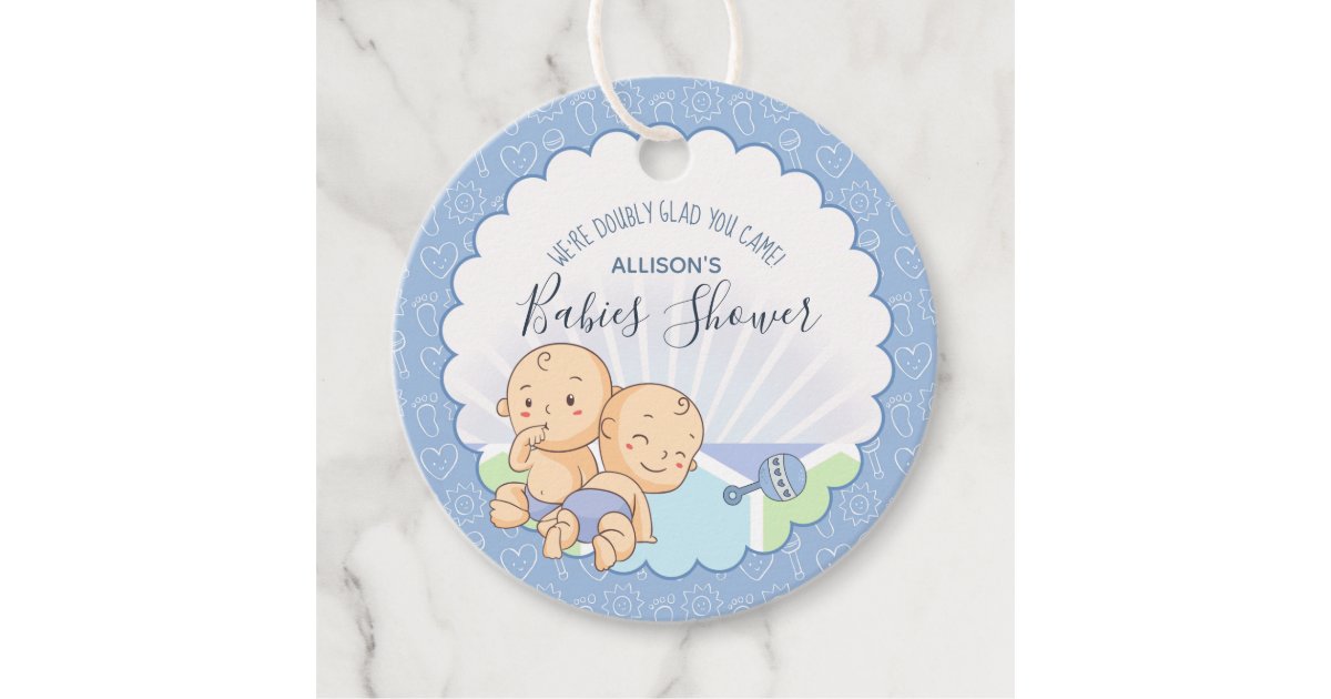 Twins Baby Shower Boys ID642 Favor Tags Zazzle