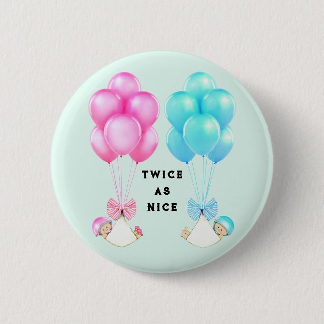 Twins Baby Shower Button (Front)