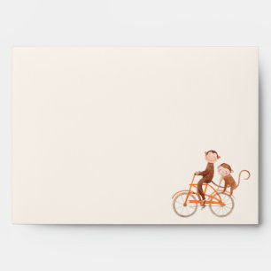 Twins Baby Shower Cute Monkey Double Trouble  Envelope