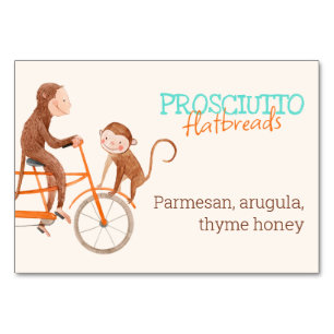 Twins Baby Shower Cute Monkey Double Trouble  Table Number