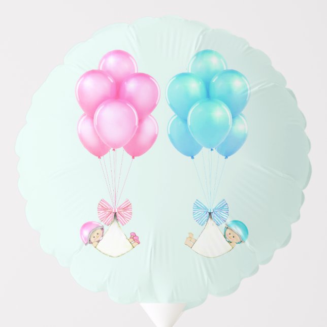 Twins Baby Shower Decor Balloon (Front)