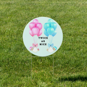 Twins Baby Shower Decor Sign