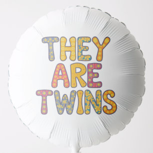 Twins baby shower design balloon