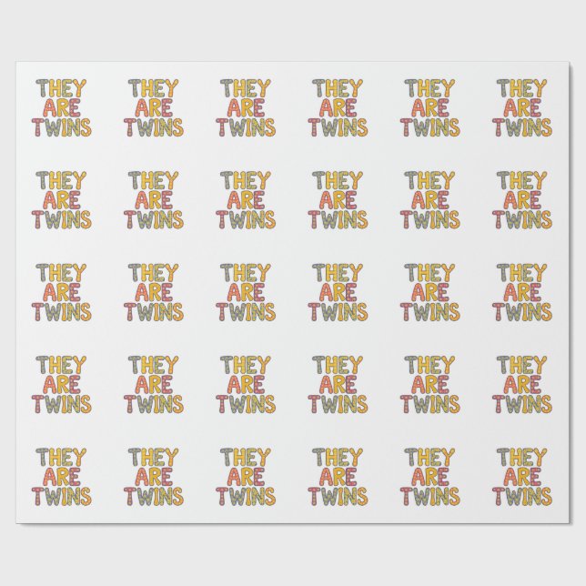 Twins baby shower design wrapping paper (Flat)