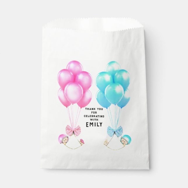 Twins Baby Shower Favor Bag (Front)