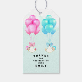 Twins Baby Shower Favors Gift Tags