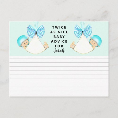Twins Baby Shower Game Postcard