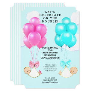 Save 60 On Twins Baby Shower Invitations Limited Time Only Zazzle Twins Baby Shower Invitation