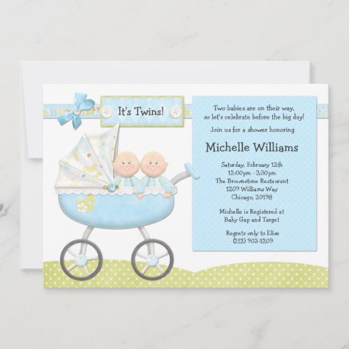 Twins Baby Shower Invitation