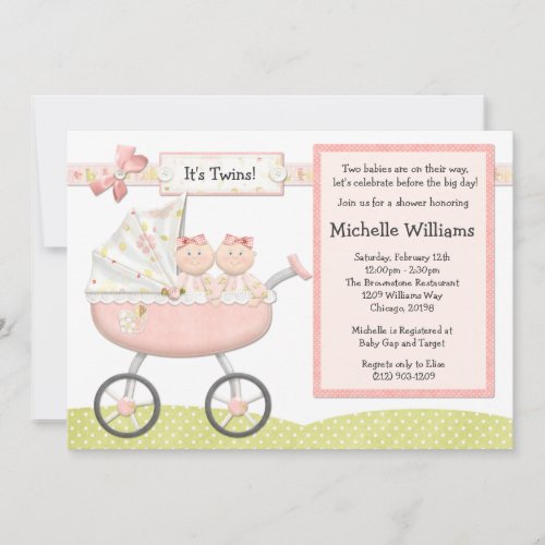 Twins Baby Shower Invitation