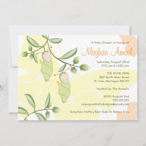 Twins Baby Shower Invitation - Butterflies