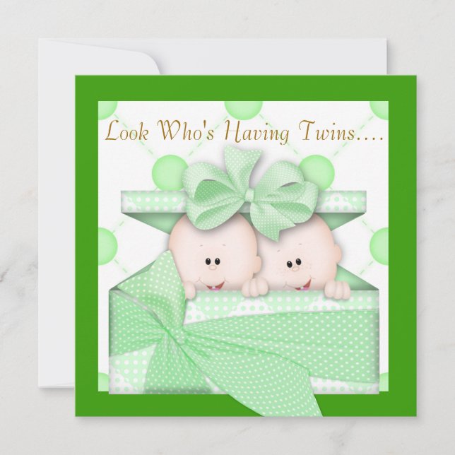 TWINS BABY SHOWER  INVITATION  GIRL OR BOY (Front)