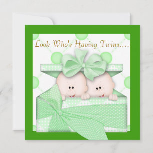 TWINS BABY SHOWER  INVITATION  GIRL OR BOY