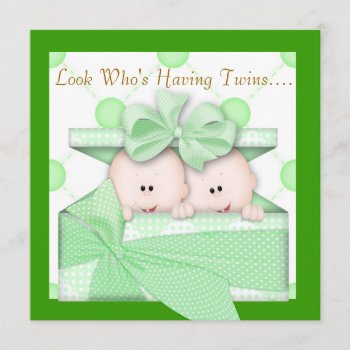 Twins Baby Shower  Invitation  Girl Or Boy by PersonalCustom at Zazzle