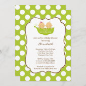 Twins Baby Shower Invitation Little Pea Pod (Front/Back)