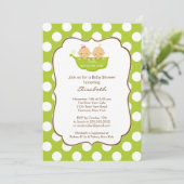 Twins Baby Shower Invitation Little Pea Pod (Standing Front)