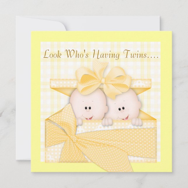 TWINS BABY SHOWER  INVITATION NEUTRAL GENDERS (Front)