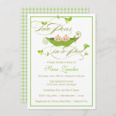 Twins Baby Shower Invitation - Two Peas in a Pod (Front/Back)
