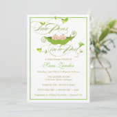 Twins Baby Shower Invitation - Two Peas in a Pod (Standing Front)