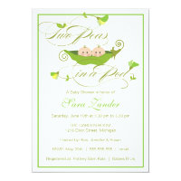 Twins Baby Shower Invitation - Two Peas in a Pod