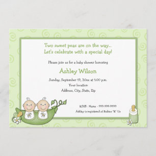 Twins Baby Shower Invitations
