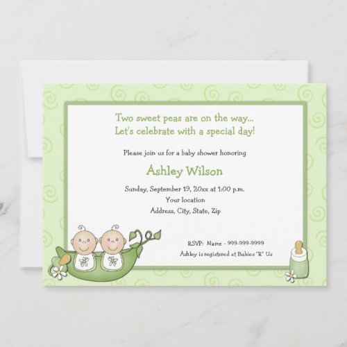 Twins Baby Shower Invitations