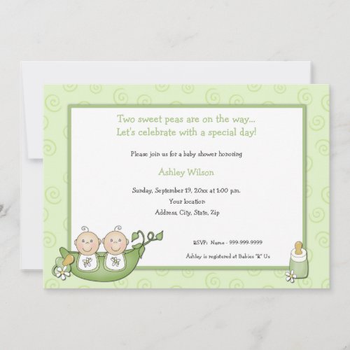 Twins Baby Shower Invitations