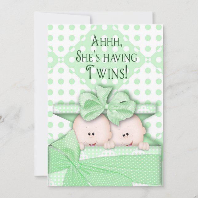 Twins Baby Shower Invitations (Front)