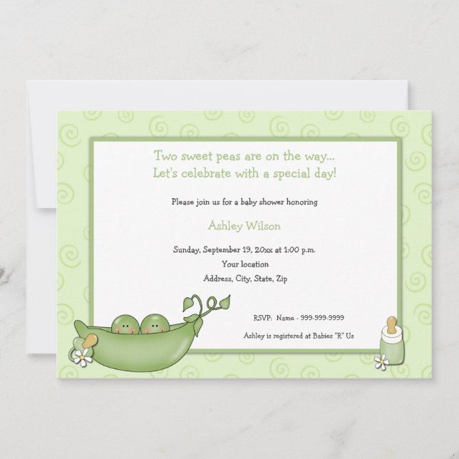 Twins Baby Shower Invitations (Front)