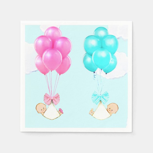 twin baby shower plates and napkins
