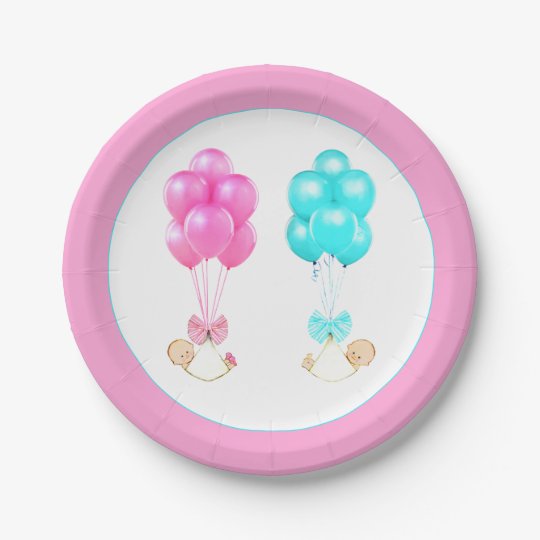 Twins Baby Shower Paper Plate | Zazzle.com