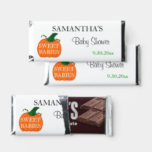 Twins Baby Shower Pumpkin Thank You  Hershey Bar Favors