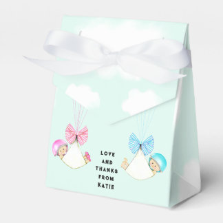 Twins Baby Shower Thank You Favor Boxes