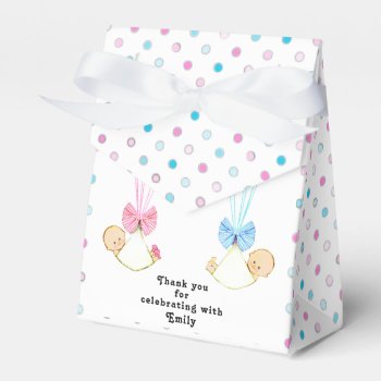 Twins Baby Shower Thank You Favor Boxes by ebbies at Zazzle