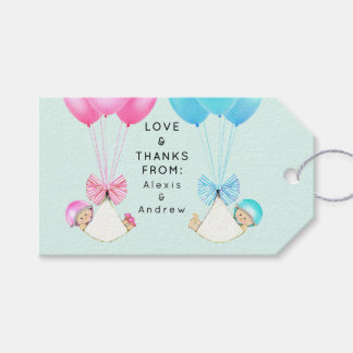 Twins Baby Shower Thank You Gift Tags