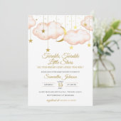 Twins Baby Shower, Twinkle Little Star Invitation (Standing Front)