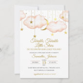 Twins Baby Shower, Twinkle Little Star Invitation (Front)
