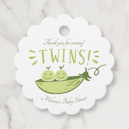 Twins Baby Shower Two Peas in a Pod Favor Favor Tags