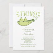 Twins Baby Shower Two Peas in a Pod Invitation (Front)