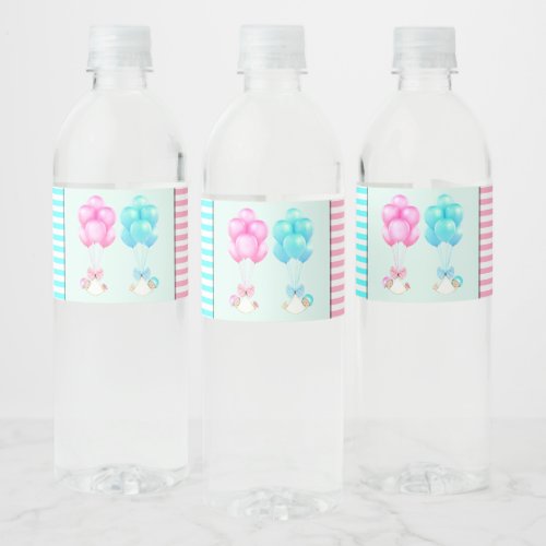 Twins Baby Shower Water Bottle Label