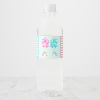 Twins Baby Shower Water Bottle Label by ebbies at Zazzle