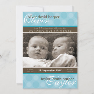 TWINS BABY THANK YOU :: harmony 5P Card