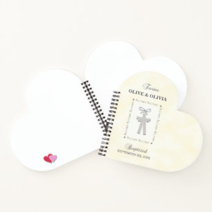 Twins Baptism on Yellow 2 Crosses Personalized Notebook