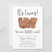 Twins Bear Baby Shower Invitation (Front)