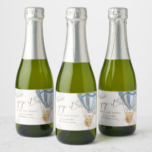 Twins Bearly Wait Teddy Bear Pop It When She Pops Sparkling Wine Label